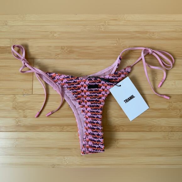 TRIANGL VINKA BLOSS PINK CROCHET TRIANGLE BIKINI SET CHEEKY BOTTOM XXS TOP M - Picture 6 of 9